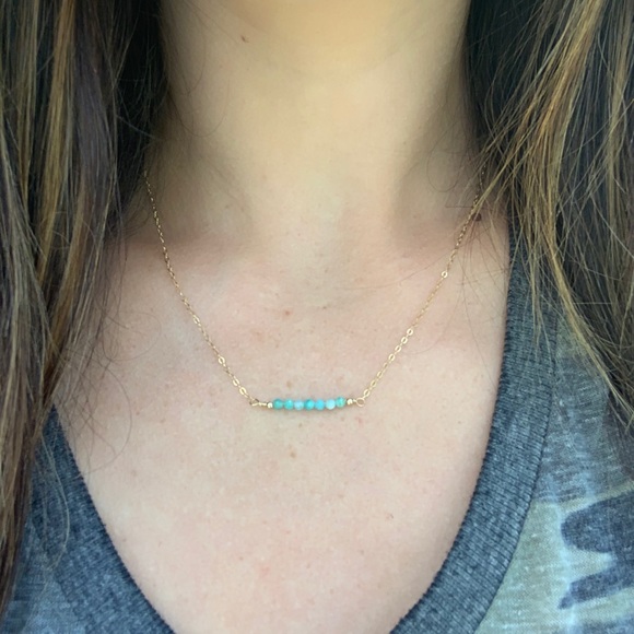 Amazonite gemstone bar necklace - Picture 2 of 2